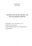 Luận án Tiến sĩ: Giải pháp tài chính thúc đẩy chuyển dịch cơ cấu kinh tế nông nghiệp tỉnh Thanh Hóa