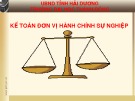 Bài giảng Kế toán đơn vị hành chính sự nghiệp: Chương 1 - Vũ Quốc Vững