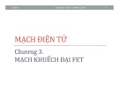 Bài giảng Mạch điện tử: Chương 3 - ĐH Bách khoa TP. HCM