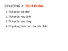 Bài giảng môn Giải tích 1 - Chương 4: Tích phân