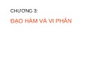 Bài giảng môn Giải tích 1 - Chương 3: Đạo hàm và vi phân
