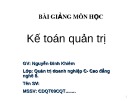 Bài giảng Kế toán quản trị - Nguyễn Đình Khiêm