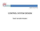 Lecture Control system design: State variable models - Nguyễn Công Phương