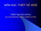 Bài giảng Thiết kế web bằng Macromedia Dreamweaver