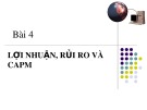Bài giảng Bài 4: Lợi nhuận, rủi ro và Capm