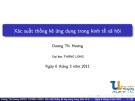 Bài giảng Xác suất thống kê ứng dụng trong kinh tế xã hội: Chương 8 - Dương Thị Hương