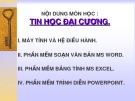 Nội dung môn học: Tin học đại cương