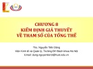 Bài giảng Thống kê ứng dụng trong kinh doanh: Chương 8 - ThS. Nguyễn Tiến Dũng