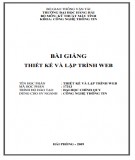 Bài giảng Thiết kế và lập trình Web: Phần 1 – Đại học Hàng Hải