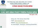 Bài giảng Công nghệ phần mềm: Chương 2 - ThS. Dương Thành Phết