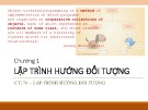 Bài giảng Lập trình hướng đối tượng - Chương 1: Lập trình hướng đối tượng (ĐH Cần Thơ)