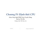 Bài giảng Hệ điều hành: Chương 4 - Hà Duy An (ĐH Cần Thơ)