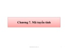 Bài giảng Lý thuyết thông tin (Information Theory): Chương 7 - Nguyễn Thành Nhựt