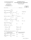 Đề thi giữa kỳ Toán cao cấp C1 (trình độ đại học): Mã đề thi 210
