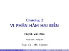 Bài giảng Toán C1: Chương 2 - ThS. Huỳnh Văn Kha