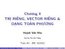 Bài giảng Toán A2: Chương 4 - ThS. Huỳnh Văn Kha