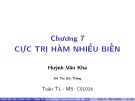 Bài giảng Toán T1: Chương 7 - ThS. Huỳnh Văn Kha