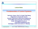 Lecture Fundamentals of control systems: Chapter 8 - TS. Huỳnh Thái Hoàng