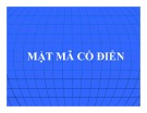 Bài giảng Lý thuyết mật mã và an toàn thông tin: Mật mã cổ điển - Vũ Đình Hòa