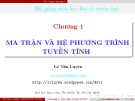 Bài giảng môn học Đại số tuyến tính: Chương 1 - Lê Văn Luyện