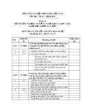 Đáp án đề thi tốt nghiệp cao đẳng nghề khoá 3 (2009-2012) - Nghề: Điều khiển tàu biển - Môn thi: Lý thuyết chuyên môn nghề - Mã đề thi: ĐA ĐKTB-LT17