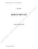 Bài giảng Kinh tế thủy sản - Nguyễn Minh Đức