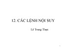 Bài giảng CNC: Chương 12 - ThS. Lê Trung Thực