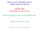 Giáo án Sinh học 10 nâng cao: Bài 44 - GV. Hà Thu Trang