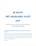 Bí quyết viết Headlines tuyệt hay