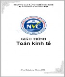 Giáo trình Toán kinh tế: Phần 2