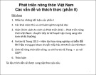 Bài giảng Phát triển nông thôn Việt Nam - Các vấn đề và thách thức (phần II)
