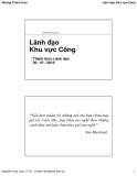 Bài giảng Lãnh đạo khu vực công: Thách thức lãnh đạo - Nguyễn Hữu Lam