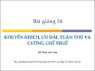 Bài giảng 28: Khuyến khích, ưu đãi, tuân thủ và cưỡng chế thuế - Đỗ Thiên Anh Tuấn