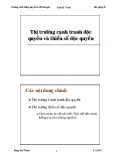 Bài giảng 20: Thị trường cạnh tranh độc quyền và thiểu số độc quyền (2011) - Đặng Văn Thanh