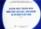 Danh mục phân bón được phép sản xuất, kinh doanh và sử dụng ở Việt Nam (bổ sung lần 1)