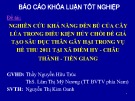 Báo cáo khóa luận tốt nghiệp: Nghiên cứu khả năng đền bù của cây lúa trong điều kiện hủy chồi để giả tạo sâu đục thân gây hại trong vụ hè thu 2011 tại xã Điềm Hy - Châu Thành - Tiền Giang