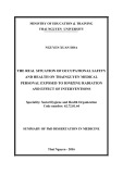 Summary of PhD dissertation in medicine: The real situation of occupational safety and health on Thainguyen medical personal exposed to ionizing radition and effect of interventions