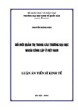 Luận án Tiến sĩ Kinh tế: Đổi mới quản trị trong các trường đại học ngoài công lập ở Việt Nam
