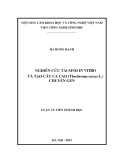 Luận án Tiến sĩ Sinh học: Nghiên cứu tái sinh in vitro và tạo cây ca cao (Theobroma cacao L.) chuyển gen