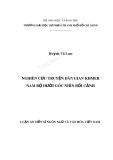 Tóm tắt Luận án Tiến sĩ Ngôn ngữ và Văn hóa Việt Nam: Nghiên cứu truyện dân gian Khmer Nam bộ dưới góc nhìn bối cảnh