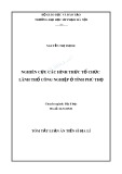 Tóm tắt Luận án Tiến sĩ Địa lí: Nghiên cứu các hình thức tổ chức lãnh thổ công nghiệp ở tỉnh Phú Thọ