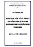 Luận án Tiến sĩ Kinh tế: Nghiên cứu hệ thống chỉ tiêu phân tích hiệu quả hoạt động tại các doanh nghiệp kinh doanh du lịch trên địa bàn tỉnh Bình Định