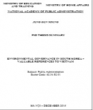 The abstract of doctoral thesis: Environmental governance in south korea – valuable references to Vietnam