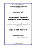 Luận án Tiến sĩ: Đầu tư phát triển từ nguồn vốn ngân sách địa phương trên địa bàn tỉnh Hà Nam