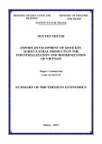 Dissertation summary: Export development of some key agricultural products in the industrialization and modernization of Vietnam