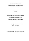 Tóm tắt Luận án Tiến sĩ Ngữ văn: Nhân vật nữ trong tác phẩm của Ernest Heminghway từ góc độ nữ quyền luận