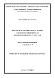 Doctoral thesis summary: Researching on organizational models and business operations of financial companies in Viet Nam