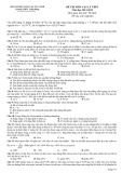 Đề thi môn Vật lý THPT năm học 2014-2015 - Trường THPT Trảng Bàng