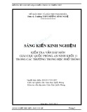 Sáng kiến kinh nghiệm THPT: Kiểm tra vấn đáp môn Giáo dục quốc phòng -An ninh khối 11 trong các trường THPT