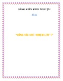 Sáng kiến kinh nghiệm: Công tác chủ nhiệm lớp 1